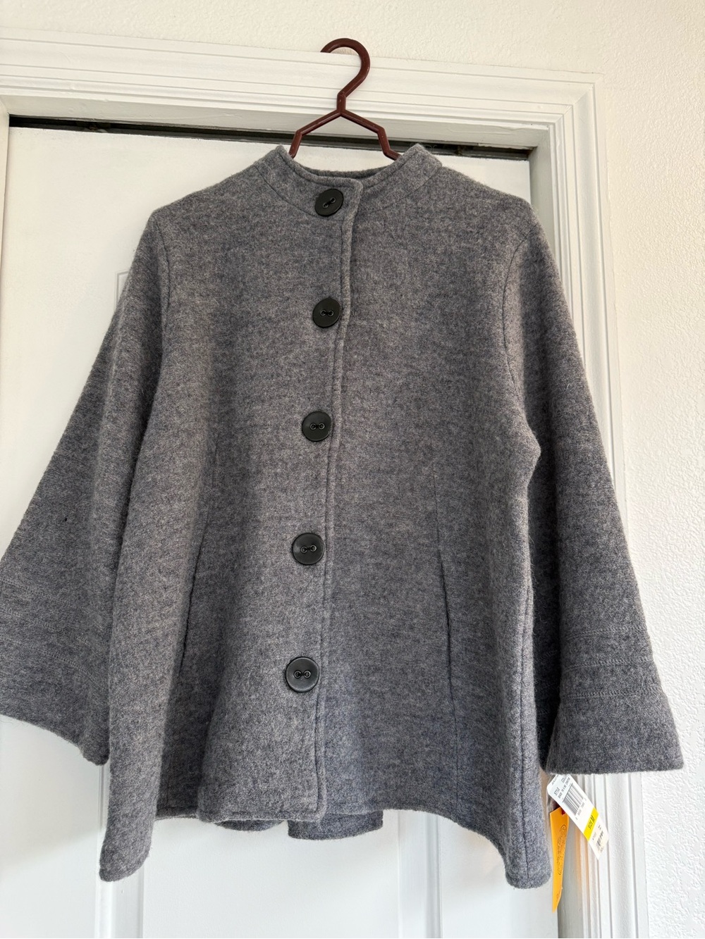 Ruby Rd. Gray Button-Front Wool Blend Jacket